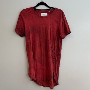 Mens Acid Wash Long Length Casual Top